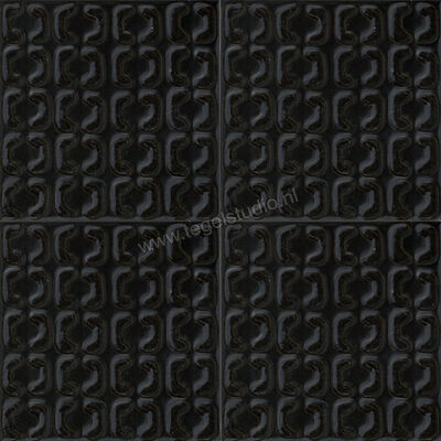  Marazzi Memoria Nero 15x15 cm Decor Struttura Stamp 3D Semi-Matt Mat Gestructureerd Semi-Matt MAYC | 234984