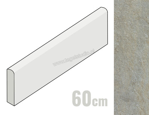  Marazzi Multiquartz Gray 7x60 cm Plint Mat Gestructureerd Naturale MJQQ | 235221