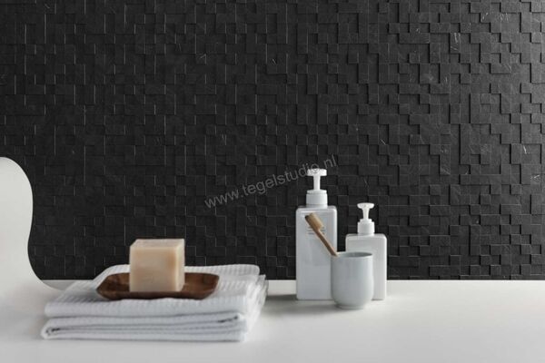 Marazzi Mystone - Lavagna Nero 30x30 cm Decor Mosaico Mat Gestructureerd Naturale M0AE | 237669