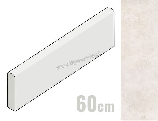  Marazzi Plaza White 8x60 cm Plint Mat Gestructureerd Naturale M9H5 | 241251