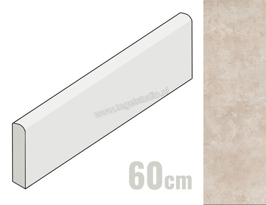  Marazzi Plaza Beige 8x60 cm Plint Mat Gestructureerd Naturale M9H6 | 241254