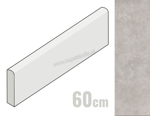 Marazzi Plaza Grey 8x60 cm Plint Mat Gestructureerd Naturale M9H7 | 241257
