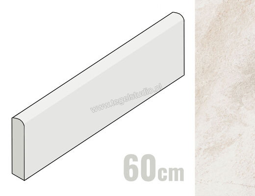  Marazzi Rocking White 7x60 cm Plint Mat Gestructureerd Naturale M17K | 241908