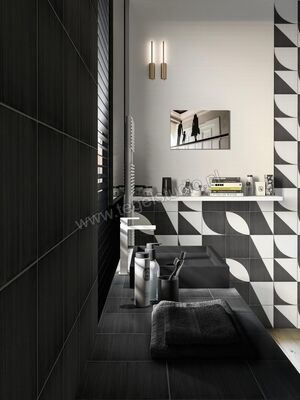  Marazzi Scenario Nero 20x20 cm Vloertegel / Wandtegel Decoro Mix Nero Mat Vlak Naturale M8RK | 242154