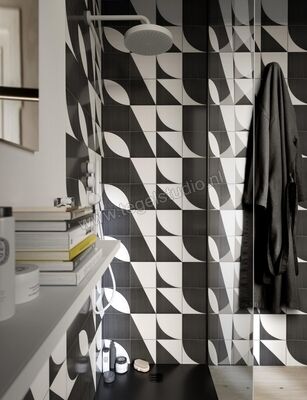  Marazzi Scenario Nero 20x20 cm Vloertegel / Wandtegel Decoro Mix Nero Mat Vlak Naturale M8RK | 242265