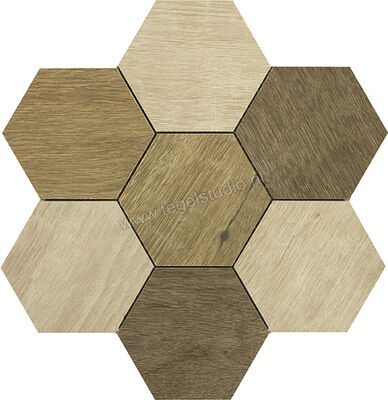 Marazzi Treverkdear Beige Natural Brown Mix 35.5x35.9 cm Decor Mosaico Mix Mat Gestructureerd Naturale M0KQ | 243660