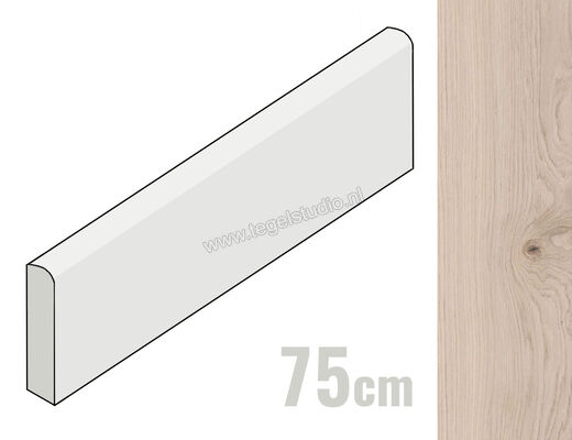  Marazzi Treverkmust White 7x75 cm Plint Mat Gestructureerd Naturale M08C | 244605