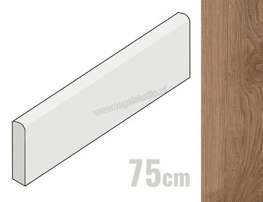  Marazzi Treverkmust Brown 7x75 cm Plint Mat Gestructureerd Naturale M08G | 244614