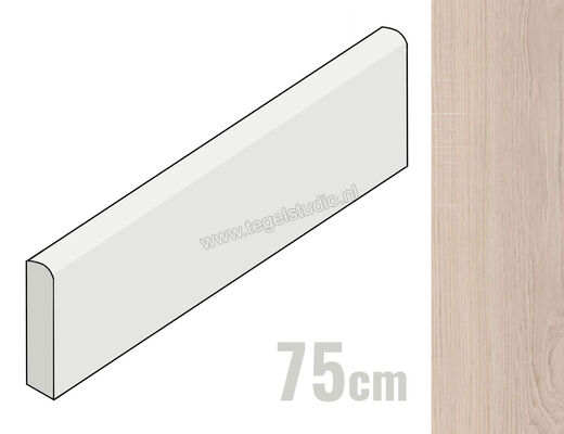  Marazzi Treverkmust White 7x75 cm Plint Selection Mat Gestructureerd Naturale M08H | 244617