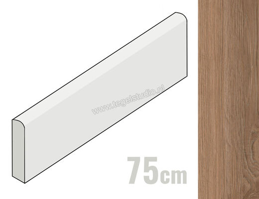  Marazzi Treverkmust Brown 7x75 cm Plint Selection Mat Gestructureerd Naturale M08L | 244626
