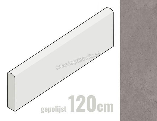Margres Concept Grey 8x120 cm Plint Glanzend Vlak A 812CT4A | 247595