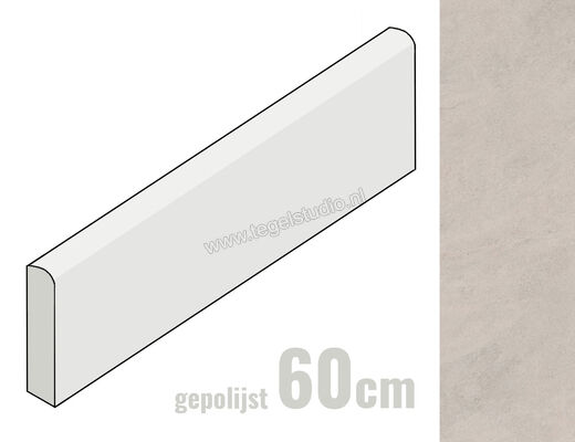 Margres Concept Light Grey 8x60 cm Plint Glanzend Vlak A 86CT3A | 247604