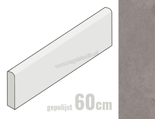 Margres Concept Grey 8x60 cm Plint Glanzend Vlak A 86CT4A | 247607