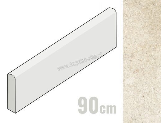 Margres Slabstone White 8x90 cm Plint Mat Vlak Nr 89SL1RODNR | 247862