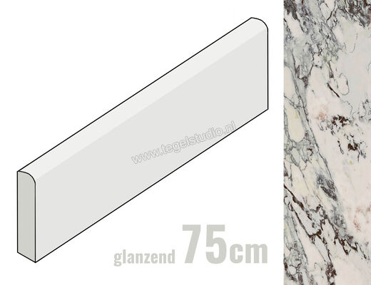 Marazzi Allmarble Capraia Lux 7x75 cm Plint Glanzend Vlak Lux M42C | 248105