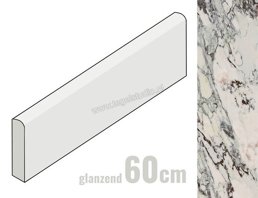 Marazzi Allmarble Capraia Lux 7x60 cm Plint Glanzend Vlak Lux M42P | 248180