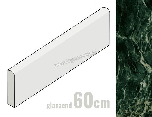 Marazzi Allmarble Verde Aver Lux 7x60 cm Plint Glanzend Vlak Lux M9MQ | 248201