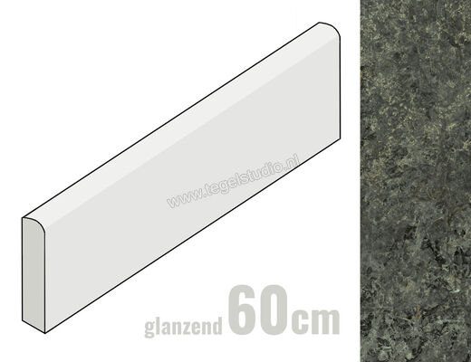 Marazzi Allmarble Quarzo Bluegrey Lux 7x60 cm Plint Glanzend Vlak Lux MF89 | 248261