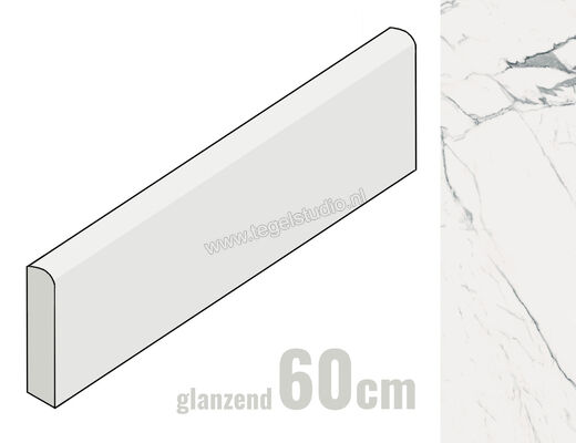 Marazzi Allmarble Statuario Lux 7x60 cm Plint Glanzend Vlak Lux MMKP | 248270