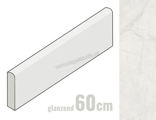 Marazzi Allmarble Altissimo Lux 7x60 cm Plint Glanzend Vlak Lux MMKR | 248273