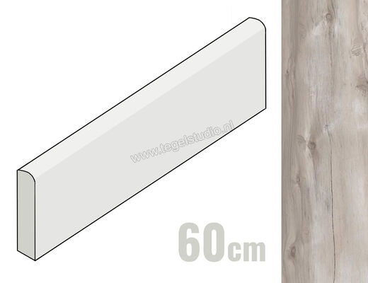 Emilceramica Millelegni Grey Ash 7.5x60 cm Plint Mat Vlak Naturale E29A | 249566