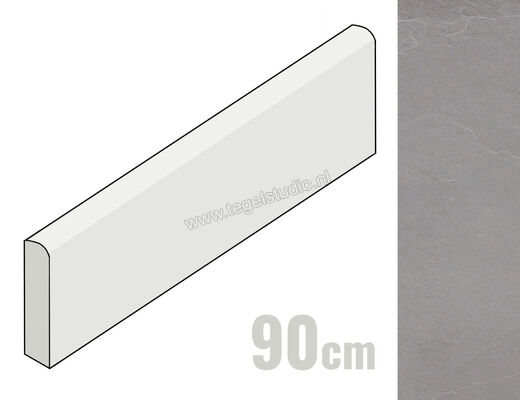 Emilceramica Nordika Grey 4.6x90 cm Plint Mat Gestructureerd Naturale ECWE | 249620