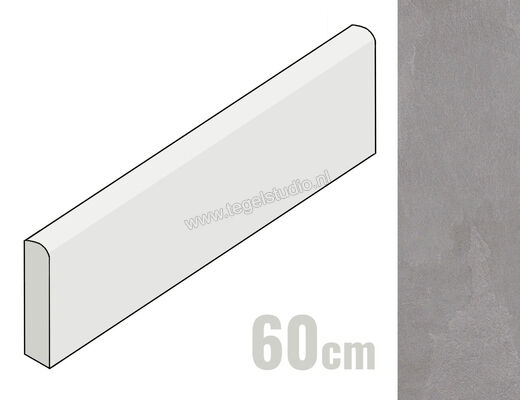Emilceramica Nordika Grey 7.5x60 cm Plint Mat Gestructureerd Naturale ECWV | 249629