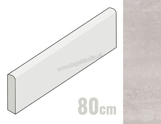 Emilceramica Be Square Concrete 4.6x80 cm Plint Mat Vlak Naturale ECYL | 249641