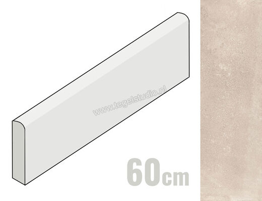 Emilceramica Be Square Sand 7.5x60 cm Plint Mat Vlak Naturale ECZW | 249650
