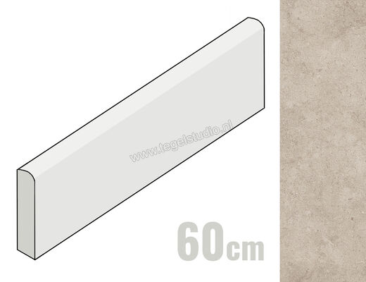 Sant Agostino Highstone Greige 7.3x60 cm Plint Mat Vlak Naturale CSABHSGR60 | 249719