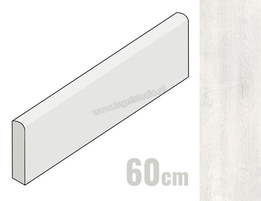 Sant Agostino Timewood White 7.3x60 cm Plint Mat Gestructureerd Naturale CSABTWWH60 | 249755