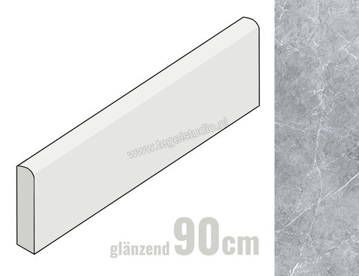 Keraben Inari Marengo 8x90 cm Plint Romo Glanzend Gestructureerd Lappato GVB6Q020 | 255776