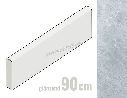 Keraben Inari Gris 8x90 cm Plint Romo Glanzend Vlak Lappato GVB6Q052 | 255797