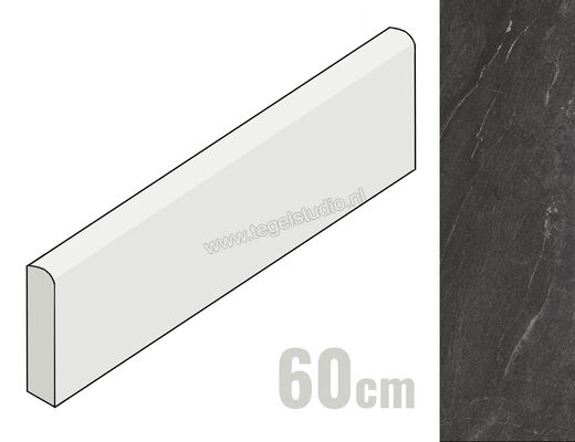 Keraben Idyllic Aura Black 8x60 cm Plint Vecchio Mat Vlak Naturale P0005241 | 267906