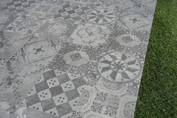  Sichenia Chateaux Outdoor Antracite 60x60x2 cm Terrastegel Decoro Cementine Mat Gestructureerd Grip CV0182184 | 270504
