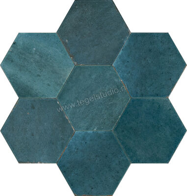 Marazzi Lume Blue 18.2x21 cm Decor Esagona Glanzend Gestructureerd Lux MFFF | 272694