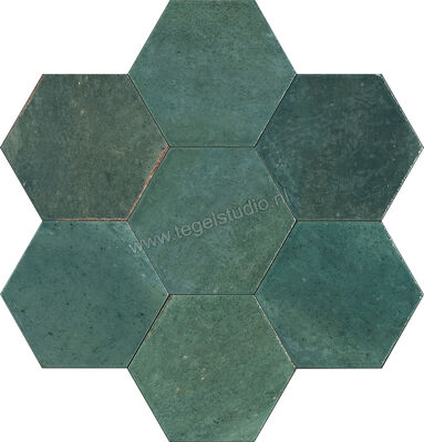 Marazzi Lume Green 18.2x21 cm Decor Esagona Glanzend Gestructureerd Lux MFFG | 272703