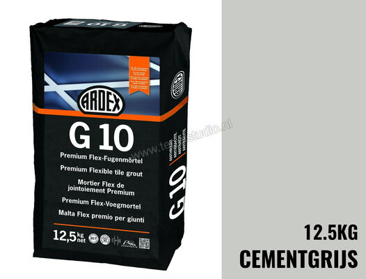 Ardex G10 Flex-Voegmortel Premium 12,5 Kg Papieren Zak Cementgrijs 37378 | 274143