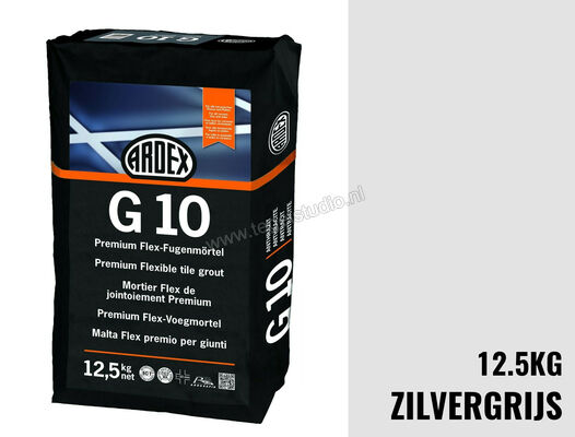 Ardex G10 Flex-Voegmortel Premium 12,5 Kg Papieren Zak Zilvergrijs 37376 | 274152