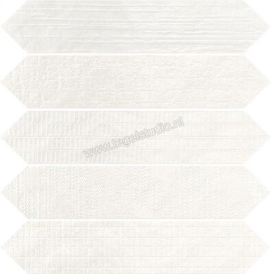 Dune Ceramica Crackle Nieve 6.5x33 cm Wandtegel Glanzend Gestructureerd Glossy 187828 | 279417