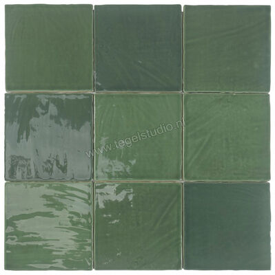 Dune Ceramica Tabarca Verde 15x15 cm Decor Glanzend Gestructureerd Gloss 188251 | 280491