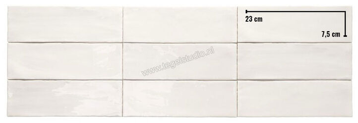 Dune Ceramica Tabarca Blanco 7.5x23 cm Wandtegel Glanzend Gestructureerd Gloss 188254 | 280521