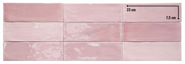 Dune Ceramica Tabarca Rosa 7.5x23 cm Decor Glanzend Gestructureerd Gloss 188255 | 280530