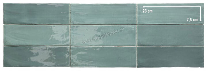 Dune Ceramica Tabarca Turquesa 7.5x23 cm Decor Glanzend Gestructureerd Gloss 188258 | 280554