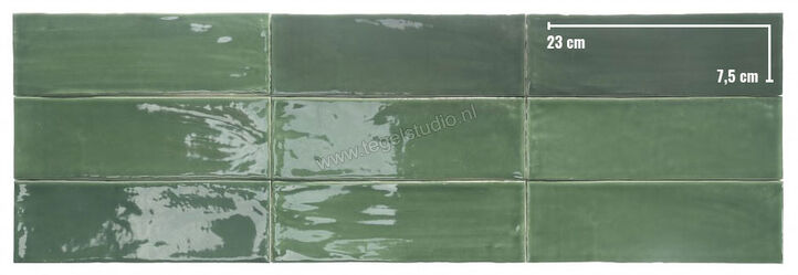 Dune Ceramica Tabarca Verde 7.5x23 cm Decor Glanzend Gestructureerd Gloss 188260 | 280569