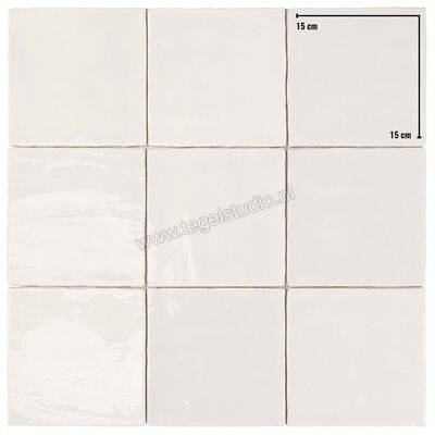  Dune Ceramica Tabarca Blanco 15x15 cm Decor Glanzend Gestructureerd Gloss 188245N | 280635