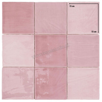 Dune Ceramica Tabarca Rosa 15x15 cm Decor Glanzend Gestructureerd Gloss 188246 | 280644