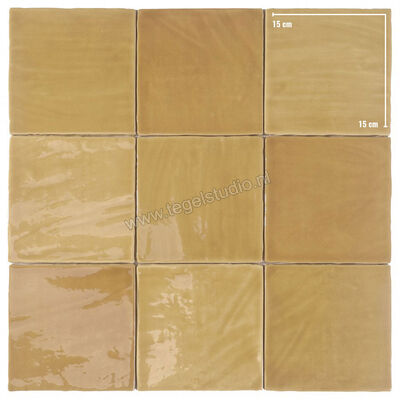  Dune Ceramica Tabarca Miel 15x15 cm Decor Glanzend Gestructureerd Gloss 188247N | 280653