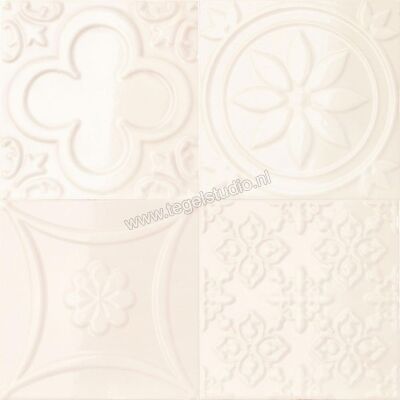 Dune Ceramica Tarantela Hueso 15x15 cm Decor Glanzend Gestructureerd Gloss 188090 | 280746