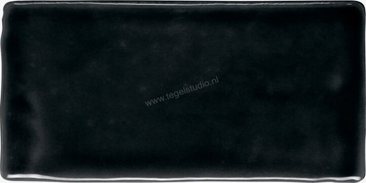 Dune Ceramica Atelier Black 7.5x15 cm Wandtegel Glanzend Gestructureerd Shiny 226658 | 280956
